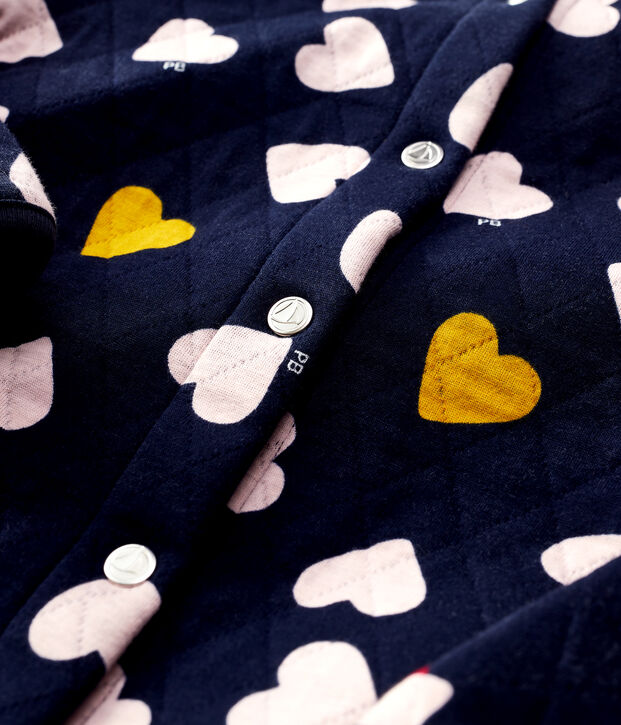 Cardigan in tubique trapuntato bambina blu/multicolore